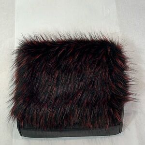 Brand New WIDOW faux fur Death trip vamp MESSENGER BAG black and red one size